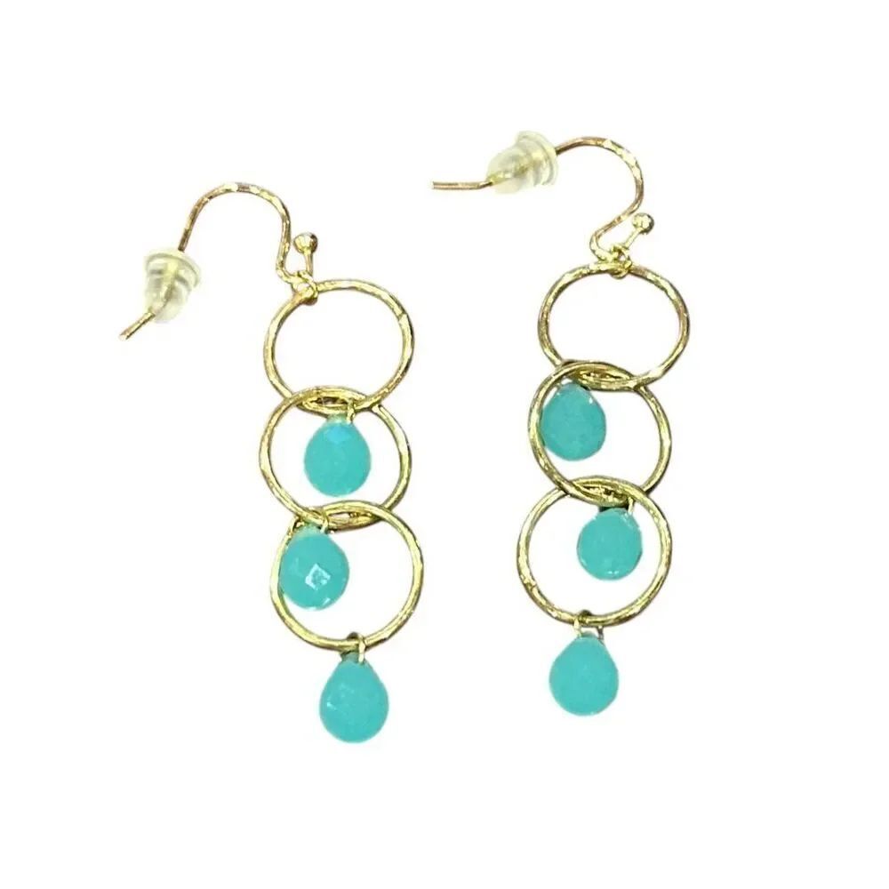 TAI Stone Drop Earrings in Gold
